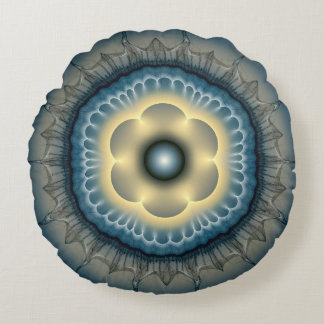 神秘的白熱［赤熱］光を放つオーナメント ラウンドクッション