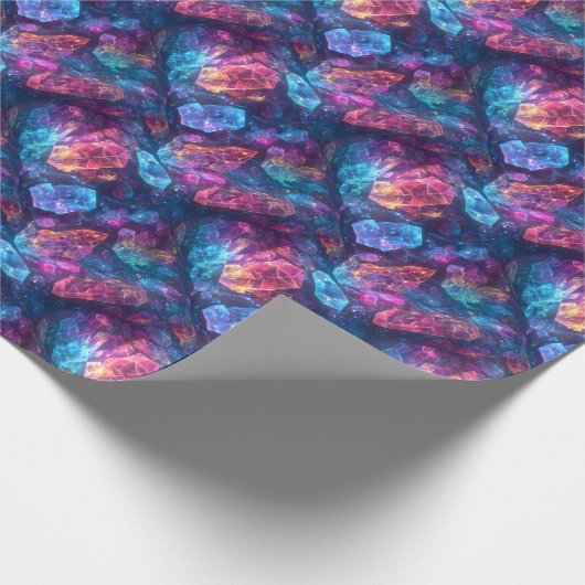 神秘的白熱［赤熱］光を放つ結晶D&D魔法ファンタジー宝石 ラッピングペーパー (角)