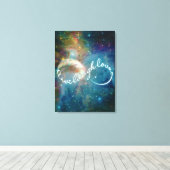 神秘的素晴らしな「ライブ笑い愛」無限大シンボル キャンバスプリント (インサイチュ (ウッドフロア))