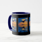 神秘的飛んでいるなレイヴンでサンセットギフトマグシリーズ マグカップ (正面左)