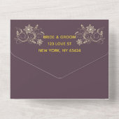 神秘的・オールインワンウェディング招待 オールインワン招待状 (裏面)