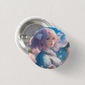 神秘的　女子　メルヘン　ラブリー 缶バッジ (正面&裏面)