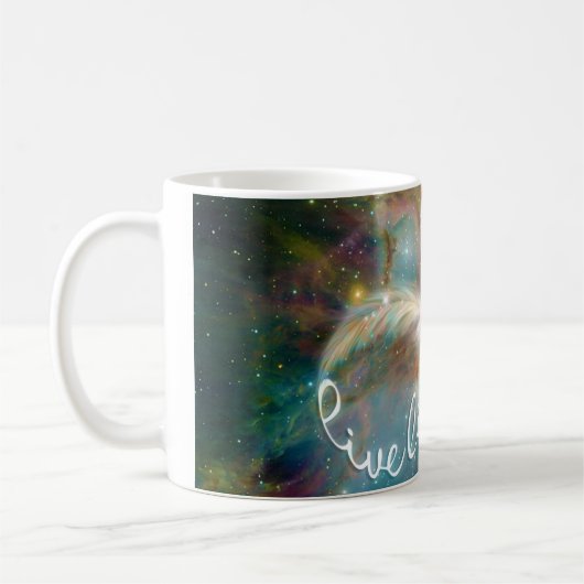 神秘素晴らし的な「Live Shrafh Love」無限記号 コーヒーマグカップ (左)