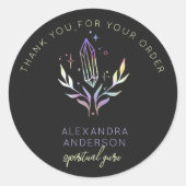 神秘結晶ホログラフィックグリッタースピリチュアル ラウンドシール (正面)