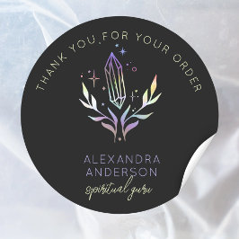 神秘結晶ホログラフィックグリッタースピリチュアル ラウンドシール