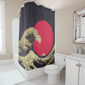 『神素晴らし奈川の波』 波日本のi北斎 シャワーカーテン (インサイチュ)