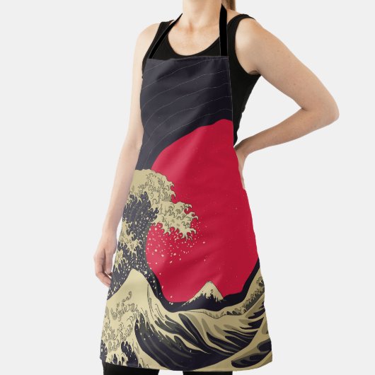 「神素晴らし川の波」。北斎日本の波i エプロン (インサイチュ)