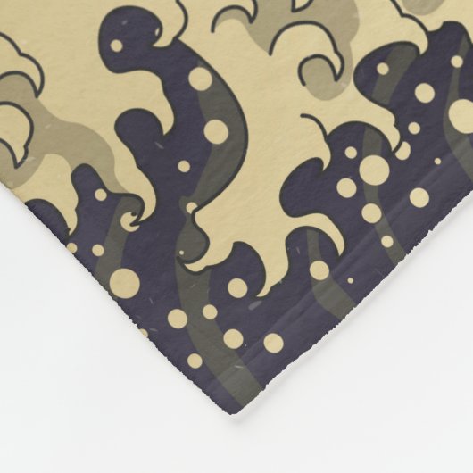 「神素晴らし川の波」。北斎日本の波i フリースブランケット (角)