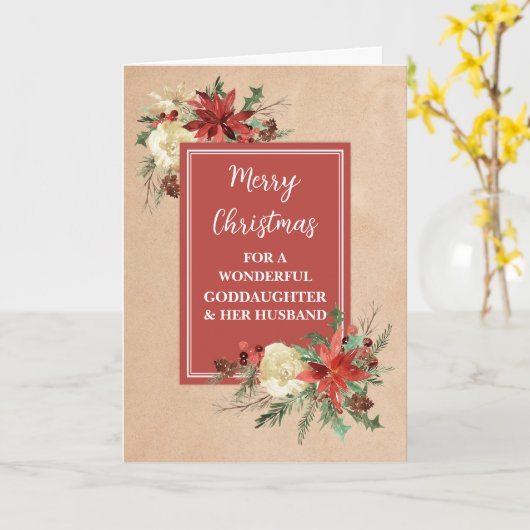 神素朴娘と彼女の夫の法律クリスマス カード (黄色い花)