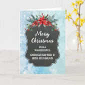 神素朴娘と彼女の夫メリークリスマス カード (黄色い花)