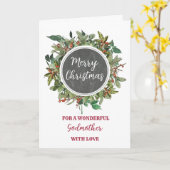 神素朴母の同級生メリークリスマス カード (黄色い花)