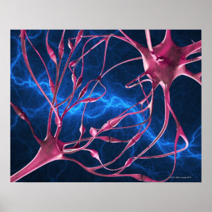 神経のsynapses、コンピュータアートワーク ポスター