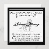 神経内分泌がん認識度ゼブラ強 ノートカード (正面/裏面)
