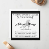 神経内分泌がん認識度ゼブラ強 ノートカード (正面/裏面インサイチュ)