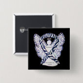 神経内分泌がん認識度リボンエンジェルピン 缶バッジ (正面&裏面)