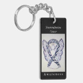 神経内分泌がん認識度リボンキーチェーン キーホルダー (正面左)