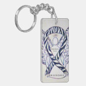 神経内分泌がん認識度リボンキーチェーン キーホルダー (正面左)