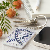 神経内分泌がん認識度リボンキーチェーン キーホルダー (正面右)