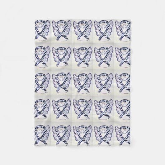 神経内分泌がん認識度リボンブランケット フリースブランケット (正面)