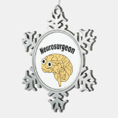 神経外科医の脳 スノーフレークピューターオーナメント (右)