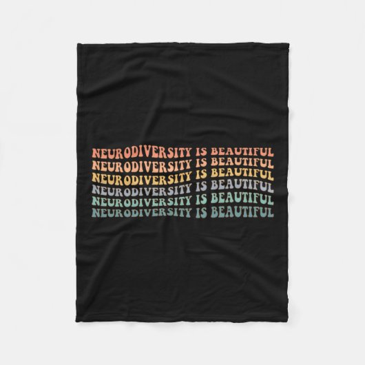 神経多様性が美しい – 自閉症意識 フリースブランケット (正面)