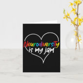 神経多様性は私のジャムハート自閉症の意識Te カード (黄色い花)