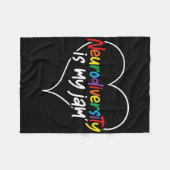 神経多様性は私のジャムハート自閉症の意識Te フリースブランケット (正面(横))