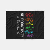 神経多様性は美しい自閉症意識の男性W フリースブランケット (正面(横))