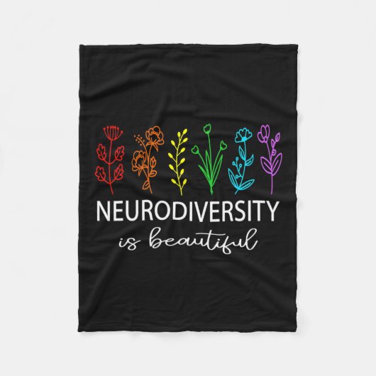 神経多様性は美しい自閉症意識の男性W フリースブランケット (正面)
