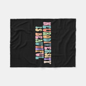 神経多様性は美しい自閉症意識 フリースブランケット (正面(横))