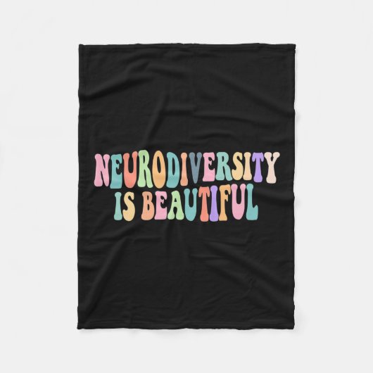 神経多様性は美しい自閉症意識 フリースブランケット (正面)