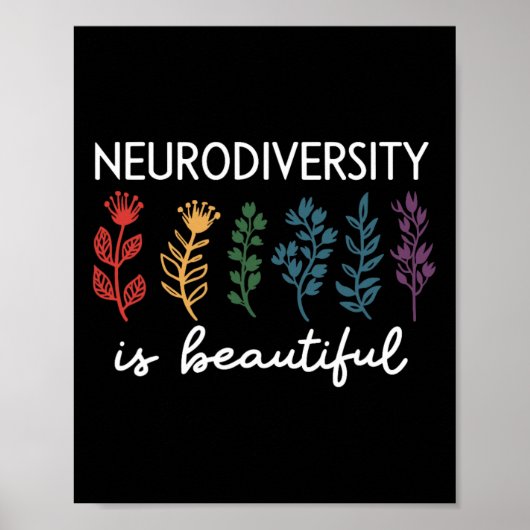 神経多様性は美しい自閉症意識Adhd ポスター (正面)
