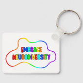 神経多様性を受け入れる |神経発散性認識度 キーホルダー (正面)