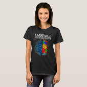 神経多様性を受け入れる 脳 ADHD 自閉症 Awareness Tシャツ (正面フル)