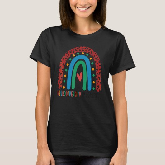 神経多様性を受け入れる 自閉症啓発 ASD ADHD R Tシャツ (正面)