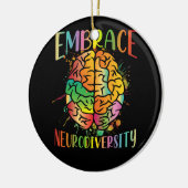 神経多様性ビデオゲームの自閉症意識を受け入れる セラミックオーナメント (左)