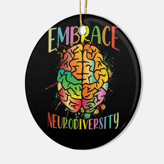 神経多様性ビデオゲームの自閉症意識を受け入れる セラミックオーナメント (左)