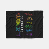 神経多様性メンタルヘルス自閉症に関する認識1 フリースブランケット (正面(横))