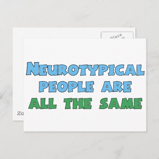 神経多様性ユーモアおもしろい自閉症のジョーク ポストカード (正面/裏面)