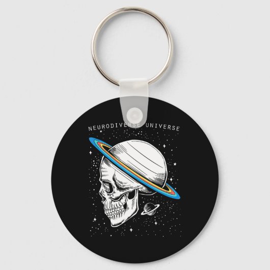 神経多様性宇宙スカル神経多様性自閉症 キーホルダー (正面)