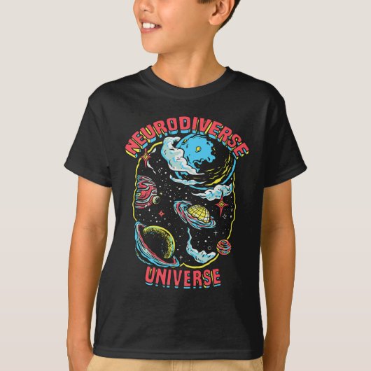 神経多様性宇宙ニューロダイバーシティがAdhdを受け入れる Tシャツ (正面)