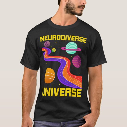 神経多様性宇宙ニューロダイバーシティ自閉症A Tシャツ (正面)