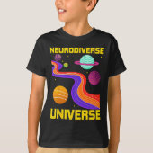 神経多様性宇宙ニューロダイバーシティ自閉症A Tシャツ (正面)