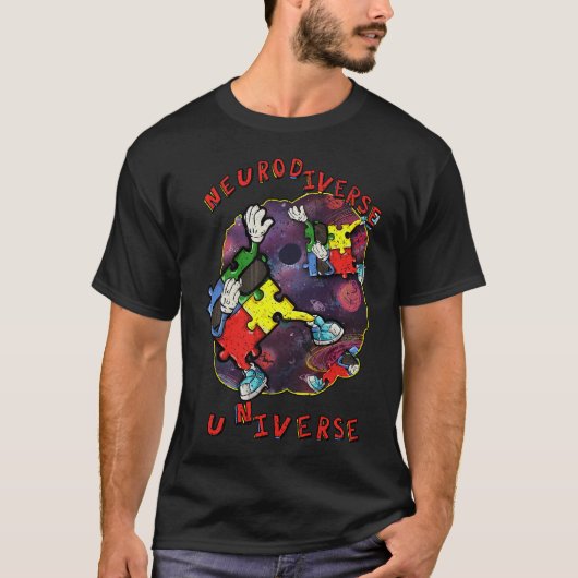 神経多様性宇宙ニューロダイバーシティADHDを受け入れる Tシャツ (正面)