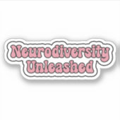 神経多様性放出ピンク神経発散性文字 シール (正面)