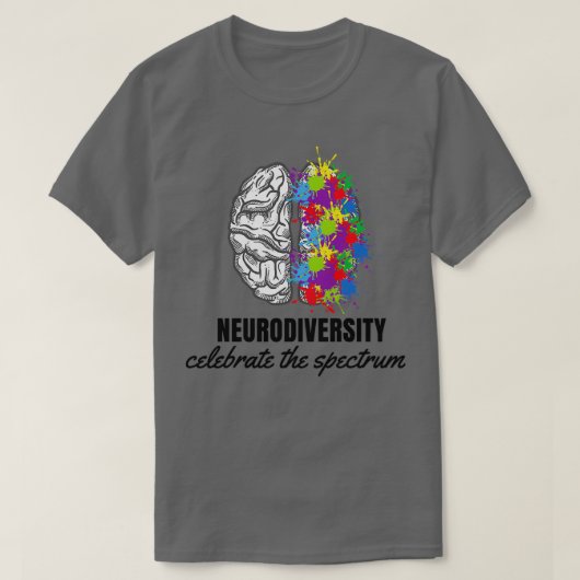 神経多様性祝スペクトル脳自閉症 Tシャツ (デザイン正面)