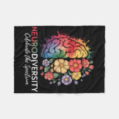 神経多様性脳祝フローラスペクトル フリースブランケット (正面(横))