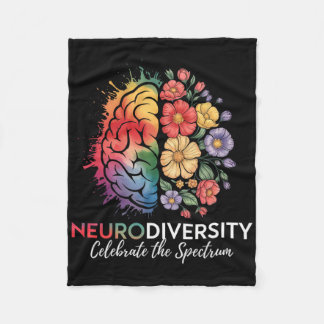 神経多様性脳祝フローラスペクトル フリースブランケット