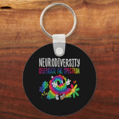 神経多様性脳自閉症の認識Asd Adhd男性 キーホルダー (正面)