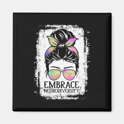 神経多様性自閉症の認識を受け入れる神経ダイバー マグネット (正面)